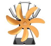 Marhynchus Ventilador de Estufa con Calor con Calor de 7 Cuchillas, Girando Automáticamente, Conducido por Aire Caliente, Adecuado para Chimeneas y Estufas de Queroseno (GOLD)