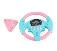 Marhynchus Volante de Juguete, Juego de Simulación, Volante con Sonidos, Luces y Música para Niños Pequeños de 4 a 6 Años, Accesorio de Ventosa (Rosa y Azul)