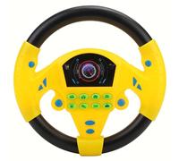 Marhynchus Volante de Juguete, Juego de Simulación, Volante con Sonidos, Luces y Música para Niños Pequeños de 4 a 6 Años, Accesorio de Ventosa (Yellow)