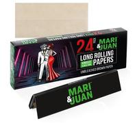 Mari & Juan Papel de liar largo I 24 librillos con 32 hojas Slim King Size cada uno, de color marrón y sin blanquear para disfrutar durante más tiempo