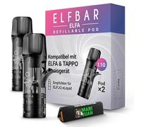 Mari & Juan Pods de Repuesto Elfa Rellenables I 2 Piezas, 1,1 Ohm I sin Líquido I Pod Compatible con Elfa Serie Básica y Dispositivos Lost Mary Tappo I Incluye Paquete de Prueba de Longpapers y