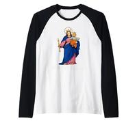 María Auxiliadora Mariana Católica Camiseta Manga Raglan