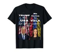María Corina Machado por Venezuela y Trump por USA. Camiseta