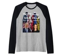 María Corina Machado por Venezuela y Trump por USA. Camiseta Manga Raglan