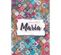 Maria: Cuaderno de notas A5 | Nombre personalizado Maria | Regalo de cumpleaños para la esposa, mamá, hermana, hija | Diseño: florales etnicos | 120 páginas rayadas, formato A5 (14.8 x 21 cm)
