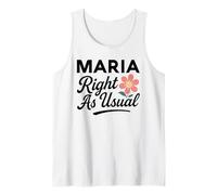 Maria Flower Nombre Justo como de Costumbre Madre Esposa Novia Flor Camiseta sin Mangas