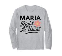 Maria Flower Nombre Justo como de Costumbre Madre Esposa Novia Flor Manga Larga