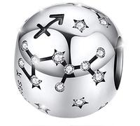 Maria Fonte - Colgantes con dijes de Cuentas Que representan Signos del Zodiaco en Plata de Ley 925, Compatible con Las Marcas más Populares de Pulseras y Collares. (Sagitario: 23/11-21/12)