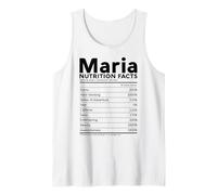 Maria Nombre Información Nutricional Personalizado Mujeres Niña Navidad Camiseta sin Mangas