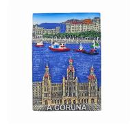Maria Pita Square A Coruña España imán para nevera 3D recuerdo de viaje decoración de nevera calcomanía magnética colección Craft Collection