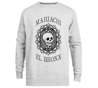 Mariachi El Bronx Loteria Jersey con Capucha Jersey Gris Cuello Redondo Unisex