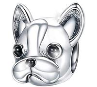 MariaFonte Bead Charm Perro Bulldog Francés de la suerte Plata 925 Colgantes Original Oro Charming Beads Amicizia Mamma Compatibles Corazón Cuentas Navidad Mujer Pulsera Colgante Set