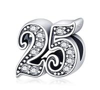 MariaFonte Charm New 2025 compatible todas las marcas 25 años cumpleaños aniversario colgantes originales plata madre Bead amuleto corazón Navidad