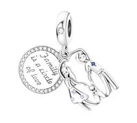 MariaFonte Charm New 2025 compatible todas las marcas colgante familia Family is a Cicle of Love Cumpleaños Aniversario Colgantes originales Plata 925 Mamá Bead amuleto de la suerte Corazón Navidad