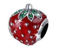 MariaFonte Charm New 2025 fresa roja de la suerte oro plata original Charming Beads plata 925 amistad mamá Bead compatibles corazón familia cuentas Navidad mujer pulsera