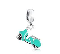 MariaFonte Charm New 2025 Scooter Moto Vespa Bike Colgantes originales Charming Bead Plata 925 Amistad compatibles con la suerte Corazón Familia Perlas Navidad Mujer Pulsera Set