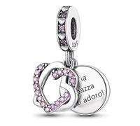 MariaFonte Charm Nuevo 2025 Compatible con todas las marcas Colgante de hermana La joya que celebra un vínculo único e indisoluble Colgantes de cumpleaños Originales de plata 925 Corazón Navidad