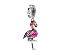 MariaFonte Charm Nuevo 2025 Compatible Todas Las Marcas Flamenco Rosa Lucky Charm Colgantes Plata 925 Originales Bead Cumpleaños Aniversario Amistad Mamá Corazón Familia Navidad