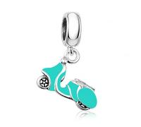 MariaFonte Charm Scooter Moto Vespa Bike Colgantes originales Charming Bead Plata 925 Amistad compatibles con la suerte Corazón Familia Perlas Navidad Mujer Pulsera Set