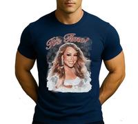 Mariah Carey All I Want for Christmas - Camiseta navideña para hombre, azul marino, S
