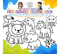 Mariam & Adam's First Animals Coloring Book: +50 adorable animals with Simple & Thick Lines for Toddlers Ages 1-3 | 10 fun quiz pages for learning and interaction
