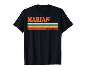 Marian Retro Personalizado Nombre Vintage Rayas Camiseta gráfica económica