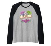 Mariana Edición Limitada Flores Nombre Personalizado Esposa Abuela Camiseta Manga Raglan