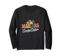 Mariana Edición Limitada Flores Nombre Personalizado Esposa Abuela Manga Larga