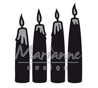 Marianne Design Advent Candles craftables Plantillas de Corte y Embossing,Velas de adviento, para proyectos de Manualidades de Papel, Metal, Negro, 80x140