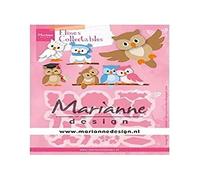 Marianne Design COL1475 Collectables - Búho para troquelado detallado y detalles en relieve en papel artesanal, color rosa, talla única