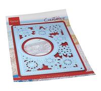 Marianne Design Creatables Plantillas de Corte y Embossing, Copos de Nieve rectangulares, para Proyectos de Manualidades de Papel, Metal, Azul Claro, One Size