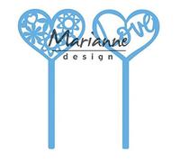 Marianne Design creatables Plantillas de Corte y Embossing, Pines del corazón Conjunto de 2, para proyectos de Manualidades de Papel, 0