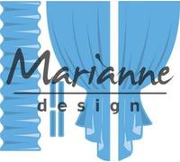Marianne Design Curtains creatables Plantillas de Corte y Embossing, Cortinas, para proyectos de Manualidades de Papel, Metal, Azul, 130x150