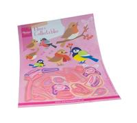 Marianne Design Plantillas de Corte Collectables, Pájaros de jardín Eline, para Diseños Intrincados y Detalles en Relieve en Manualidades en Papel, Rosado, One Size
