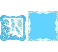 Marianne Design Troqueles con Diseño Anja'S Cuadrado con Volantes, Metal, Azul, 18.5x16.4x0.2 cm