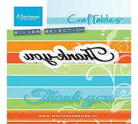 Marianne Design Troqueles con diseño Matriz Gracias, Metal, Gris, 1.9x6.7x0.1 cm