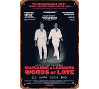 Marianne & Leonard - Placa de metal con texto en inglés "Words of Love" (20,3 x 30,5 cm), diseño retro vintage para decoración de pared