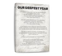 Marianne Williamson Our Deepest Fear Quote Canvas Wall Art Powerful Beyond Measure Inspirational Print for Office Home(Unframed,12x18inch(30x45cm))