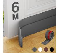 MARICATO 6 Piezas Burlete Puerta Entrada, Burlete Puerta Burlete Aislante Puerta Exterior Autoadhesivo, Burlete Bajo Puerta Antipolvo Insonorización Aislamiento Acústico Prueba De Viento y Agua (Gris)