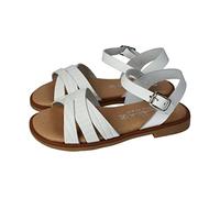 MariChica 2204 Sandalias Blancas Piel para niñas, con Hebilla y Piso de Goma, Ligeras y Frescas para el Verano NIÑA Sandalias
