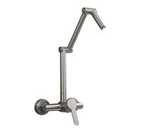 Maricón de la olla grifo de la pared de la pared grifo plegable grifo de la cocina del fregadero del fregadero del doble articulación del brazo del alambre de la cocina 2 orejas del toque de cocina de