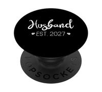 Marido EST. 2027 Pareja recién Casada Fiesta de Boda a Juego PopSockets PopGrip Adhesivo