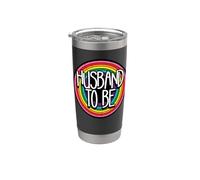 Marido Para Ser Amor Boda Matrimonio Gay Hombre Comprometido Hombres Diversión Vaso térmico de acero inoxidable de doble pared