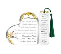 Marido Regalos Mi Hombre Cumpleaños Signos de Corazón Marcadores de Libro Juego de 2 Piezas Aniversario de Boda Almas Gemelas Mi Amante Placas Navidad San Valentín Recuerdo para Él Te amo Románticos