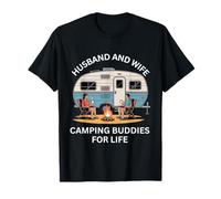 Marido y Esposa compañeros de Camping para la Vida diversión al Aire Libre Camiseta