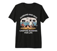 Marido y Esposa compañeros de Camping para la Vida diversión al Aire Libre Camiseta Premium