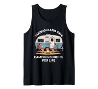 Marido y Esposa compañeros de Camping para la Vida diversión al Aire Libre Camiseta sin Mangas