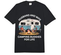 Marido y Esposa compañeros de Camping para la Vida diversión al Aire Libre Comfort Colors Adult Heavyweight T-Shirt