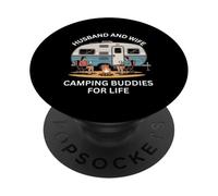 Marido y Esposa compañeros de Camping para la Vida diversión al Aire Libre PopSockets PopGrip Adhesivo