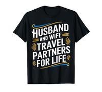 Marido y esposa Compañeros de viaje para la vida Viajar en la playa Camiseta
